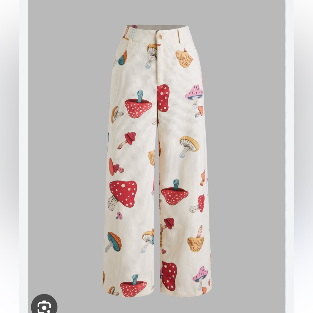 Cider Corduroy Corduroy Mid
Waist Mushroom Pocket Wide leg pant